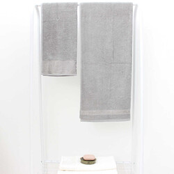 FİESTA SOFT BAMBU JAKARLI HAMAM TAKIMI/4 PARÇA/50X90-70X140/2503-Krem-Gri - FİESTA