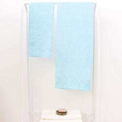 FİESTA SOFT BAMBU JAKARLI HAMAM TAKIMI/4 PARÇA/50X90-70X140/2503-Krem-Mavi - FİESTA