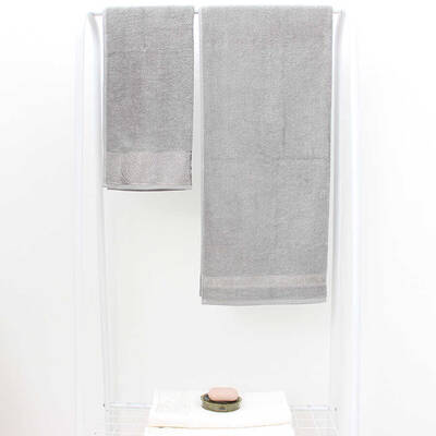 FİESTA SOFT BAMBU JAKARLI HAMAM TAKIMI/4 PARÇA/50X90-70X140/2503-Krem-Gri - 1