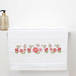 FİESTA SOFT BUKLE NAKIŞLI HAVLU/1 AD./50X90/2108-2/Kırmızı - FİESTA