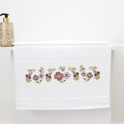 FİESTA SOFT BUKLE NAKIŞLI HAVLU/1 AD./50X90/2108-4/Gül Kurusu - 1