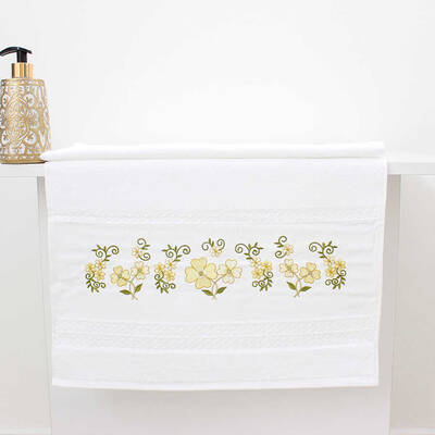 FİESTA SOFT BUKLE NAKIŞLI HAVLU/1 AD./50X90/2108-5/Sarı - 1