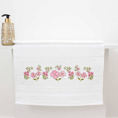 FİESTA SOFT BUKLE NAKIŞLI HAVLU/1 AD./50X90/2108-6/Pembe - 1