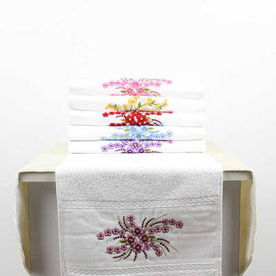 FİESTA SOFT NAKIŞLI HAVLU/6 AD 30X50/2804-1 - 1