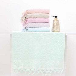 FİESTA SOFT ZARA KADİFE JAKARLI BAĞLAMALI HAVLU/6 LI PVC/50X90/2039-3 - FİESTA