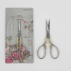 Gold Dekoratif İşlemeli Nakış Makası(JieNuo) - İTHAL