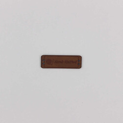 Hand Made Deri Etiket Dikdörtgen-Büyük- Kahve-No;9 - PUKKA
