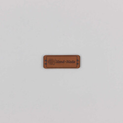 Hand Made Deri Etiket Dikdörtgen-Küçük- A.Kahve-No;5 - PUKKA