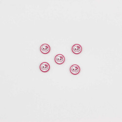 Hello Kitty Baskılı Bebe Düğme(5 Ad.)-VİŞNE-No:4 - PUKKA