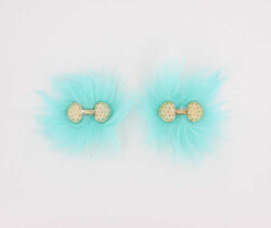 İkili Kalpli Patik Süsü(Patik Tokası) No:2-Su Yeşili - PUKKA