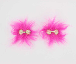 İkili Kalpli Patik Süsü(Patik Tokası) No:4-Fuşya - PUKKA