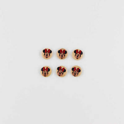 Kartopu Mickey Mouse Baskılı Ahşap Düğme(6 Ad.)-15mm - 1