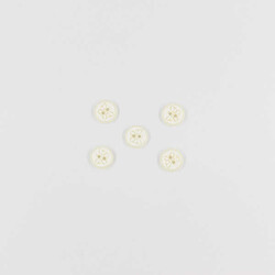 Kelebek Baskılı Bebe Düğme(5 Ad.)-Krem-No:1 - PUKKA