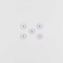 Kelebek Baskılı Bebe Düğme(5 Ad.)-Lila-No:5 - PUKKA