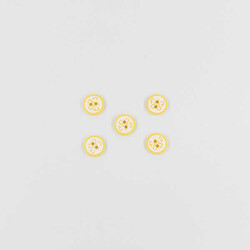 Kelebek Baskılı Bebe Düğme(5 Ad.)-Sarı-No:7 - PUKKA