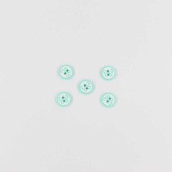 Kelebek Baskılı Bebe Düğme(5 Ad.)-Su Yeşili-No:6 - PUKKA