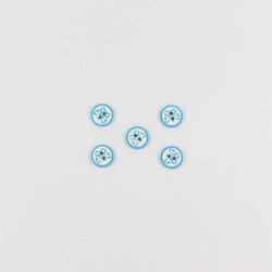 Kelebek Baskılı Bebe Düğme(5 Ad.)-Turkuaz-No:8 - PUKKA