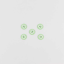 Kelebek Baskılı Bebe Düğme(5 Ad.)-Yeşil-No:4 - PUKKA