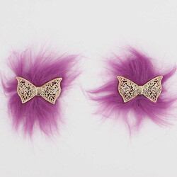 Kelebekli Patik Süsü(Patik Tokası) No:16-Gül Kurusu - PUKKA