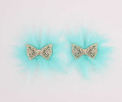 Kelebekli Patik Süsü(Patik Tokası) No:2-Su Yeşili - PUKKA