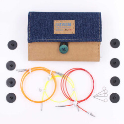 Knitpro Denim Indigo Ahşap Değiştirilebilir (13cm) Misinalı Şiş Seti - 2