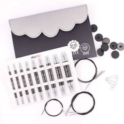 Knitpro Karbonz Special Değiştirilebilir (13cm) Misinalı Şiş Seti - 1