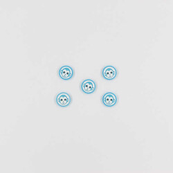 Maymun Baskılı Bebe Düğme(5 Ad.)-Turkuaz-No:8 - PUKKA