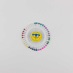 Renkli Başlı Diske Dizili Toplu İğne-40 Adet - İTHAL