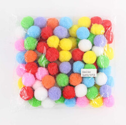 Renkli Ponpon 2,5cm-100 Ad. - 2