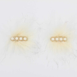 Sıralı Dört İncili Patik Süsü(Patik Tokası) No:1-Krem - PUKKA