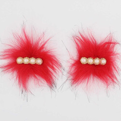 Sıralı Dört İncili Patik Süsü(Patik Tokası) No:9-Kırmızı - PUKKA