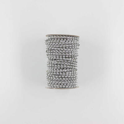 Sıralı Şerit Yarım İnci-3mm/22m-Gümüş - 1