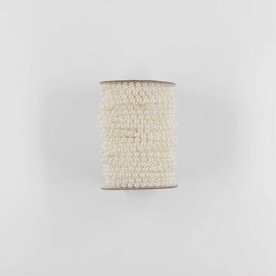Sıralı Şerit Yarım İnci-3mm/22m-Krem - 1