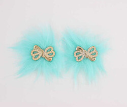 Taşlı Fiyonk Patik Süsü(Patik Tokası) No:2-Su Yeşili - PUKKA