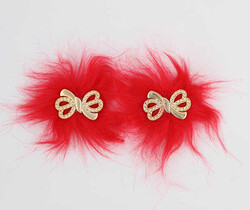 Taşlı Fiyonk Patik Süsü(Patik Tokası) No:9-Kırmızı - PUKKA