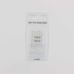 Tunç Silver Basit İplik Takma İğnesi/6 Adet/T-11 - TUNÇ