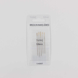 Tunç Silver Brezilya Nakış İğnesi/5 Adet/T-10 - TUNÇ