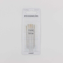 Tunç Silver Büyük Dikiş/Nakış İğnesi/6 Adet/T-09 - TUNÇ