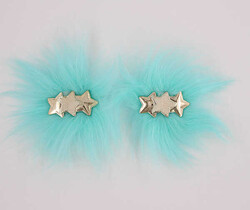 Üç Yıldızlı Patik Süsü(Patik Tokası) No:2-Su Yeşili - PUKKA