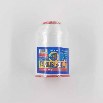 Yabalı Dikiş Dantel Nakış İplikleri(100 gr.) No:60-Kar Beyazı - 1