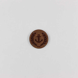 Yelek Arması(Çapa Baskılı)-Kahve-No:12 - PUKKA